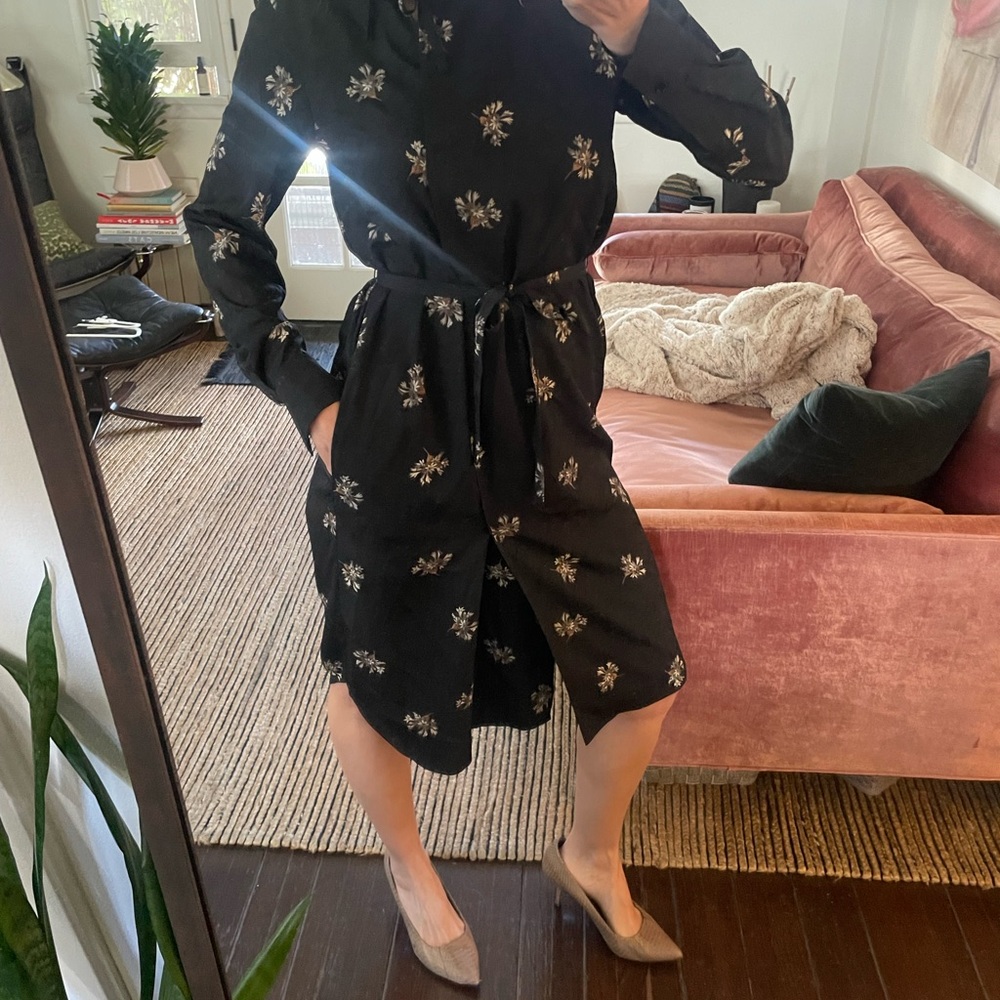 Vince Floral Black Dress
